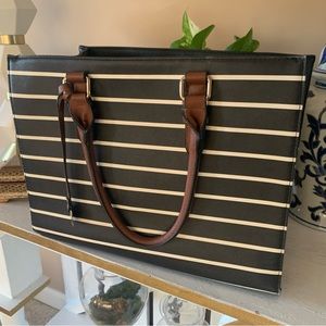 Striped bag, no shoulder strap, brand is “call it Spring”